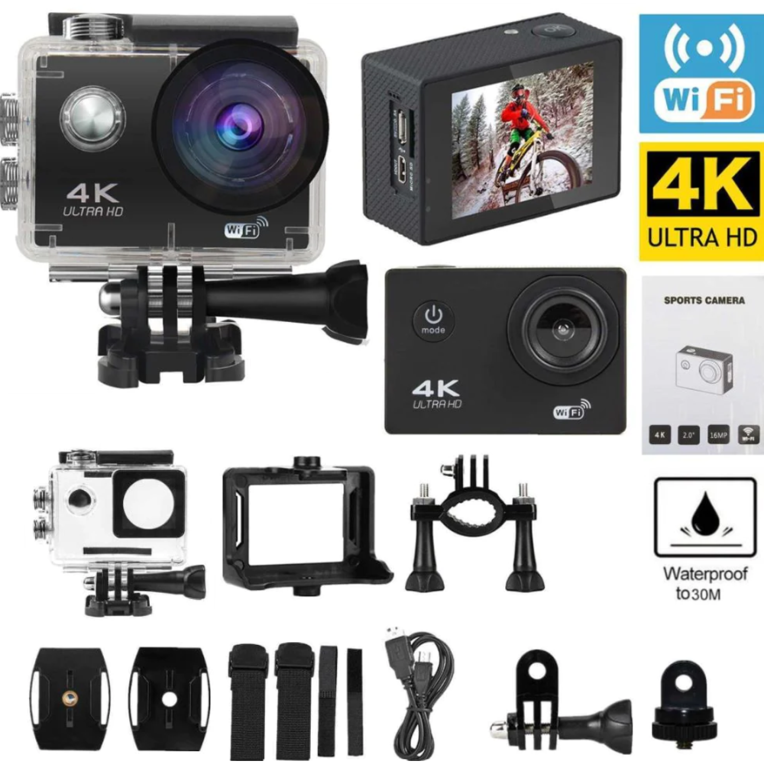 4K ULTRA HD wifi-s sport kamera 