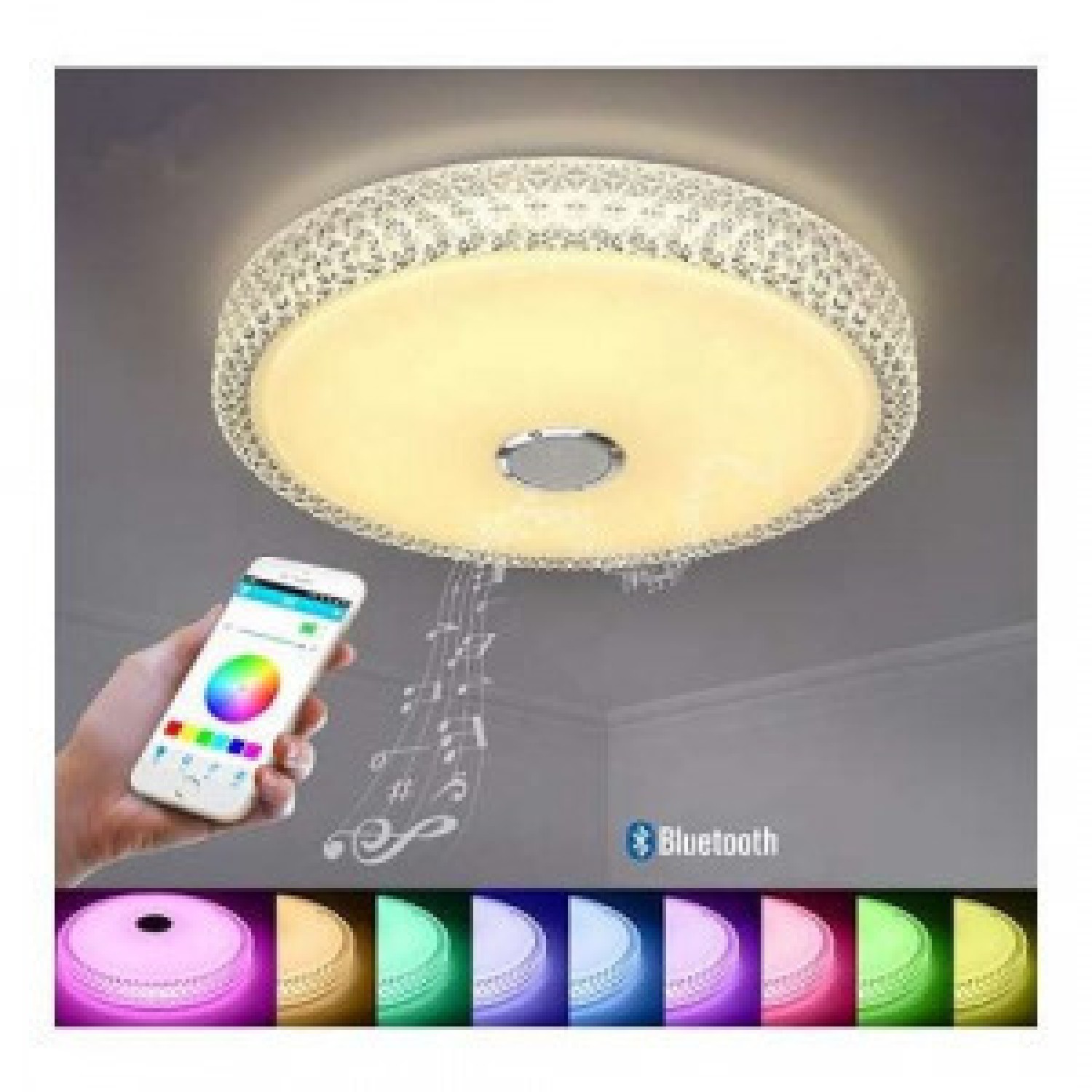 LED mennyezeti lámpa Smart APP Control 220V LED RGB zene mennyezeti lámpa Bluetooth hangszórós